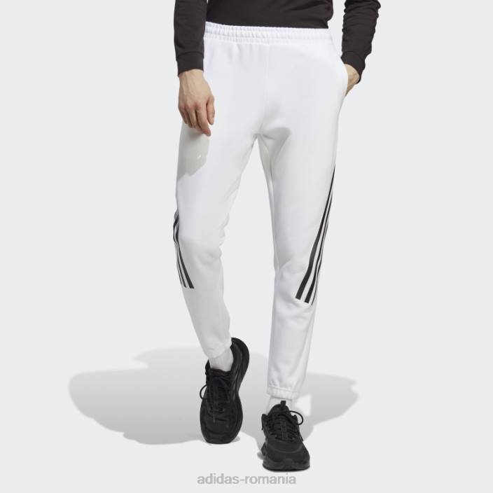 Adidas pantaloni albi cu 3 dungi icoane viitoare bărbați alb 2JBN5194
