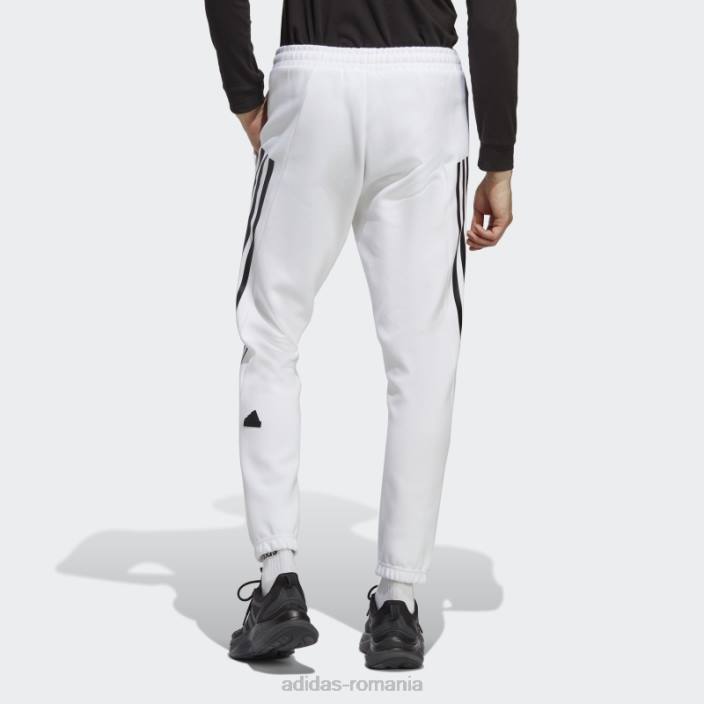 Adidas pantaloni albi cu 3 dungi icoane viitoare bărbați alb 2JBN5194