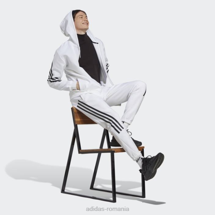 Adidas pantaloni albi cu 3 dungi icoane viitoare bărbați alb 2JBN5194