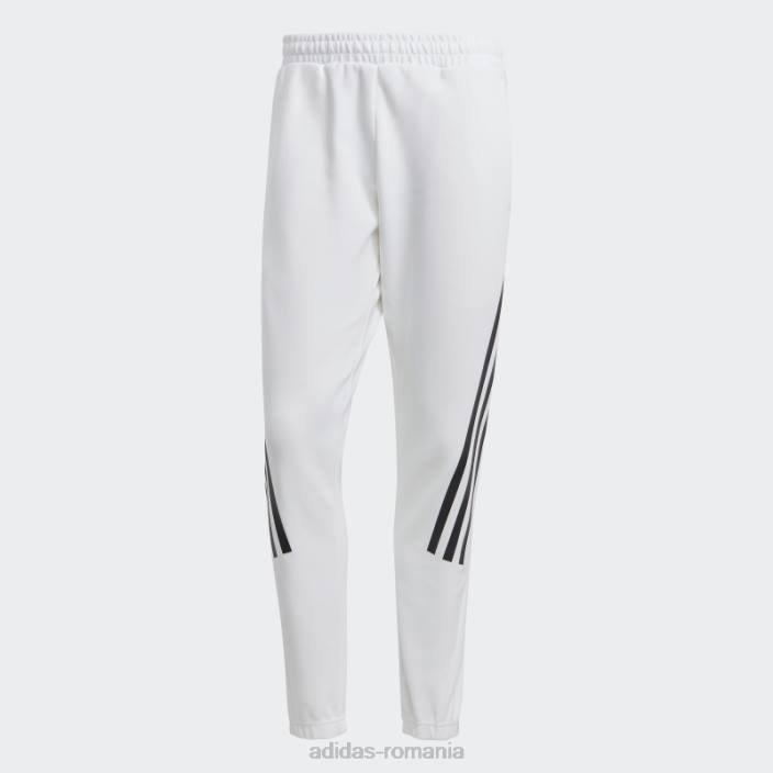 Adidas pantaloni albi cu 3 dungi icoane viitoare bărbați alb 2JBN5194