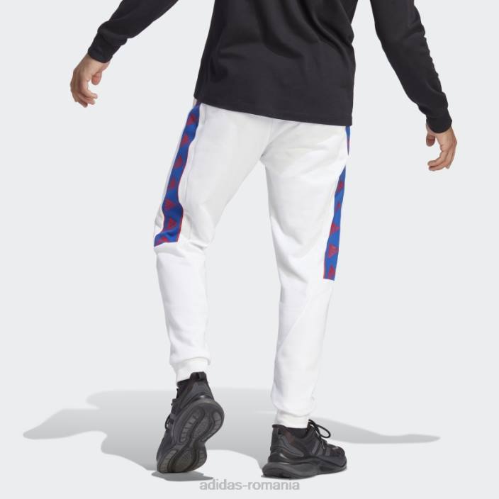 Adidas pantaloni brandlove albi bărbați alb 2JBN6067