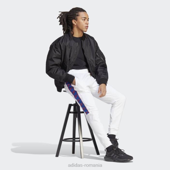 Adidas pantaloni brandlove albi bărbați alb 2JBN6067