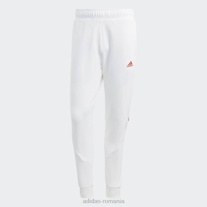 Adidas pantaloni brandlove albi bărbați alb 2JBN6067