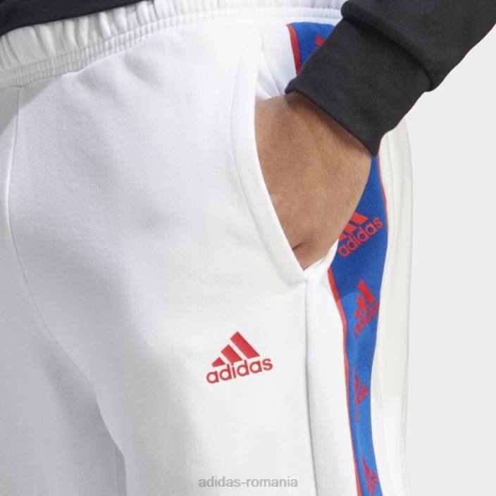 Adidas pantaloni brandlove albi bărbați alb 2JBN6067