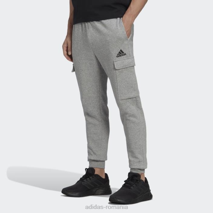 Adidas pantaloni cargo conici obișnuiți din lână, gri mediu, adidas bărbați gri mediu/negru 2JBN6915