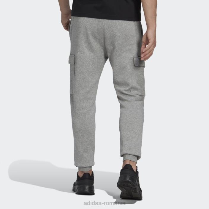 Adidas pantaloni cargo conici obișnuiți din lână, gri mediu, adidas bărbați gri mediu/negru 2JBN6915