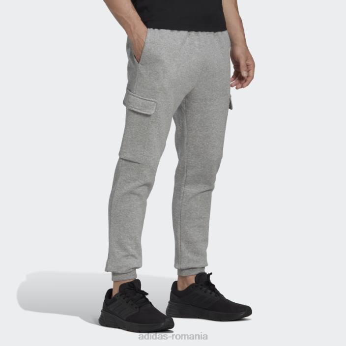 Adidas pantaloni cargo conici obișnuiți din lână, gri mediu, adidas bărbați gri mediu/negru 2JBN6915