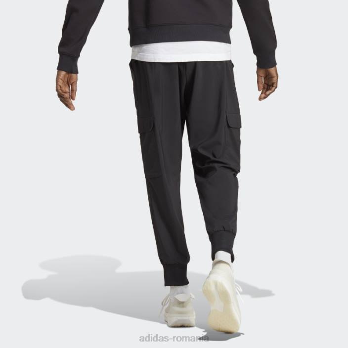 Adidas pantaloni cargo până la glezne, țesuți cu logo mic, black essentials bărbați negru 2JBN4913