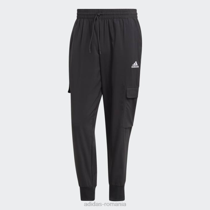 Adidas pantaloni cargo până la glezne, țesuți cu logo mic, black essentials bărbați negru 2JBN4913