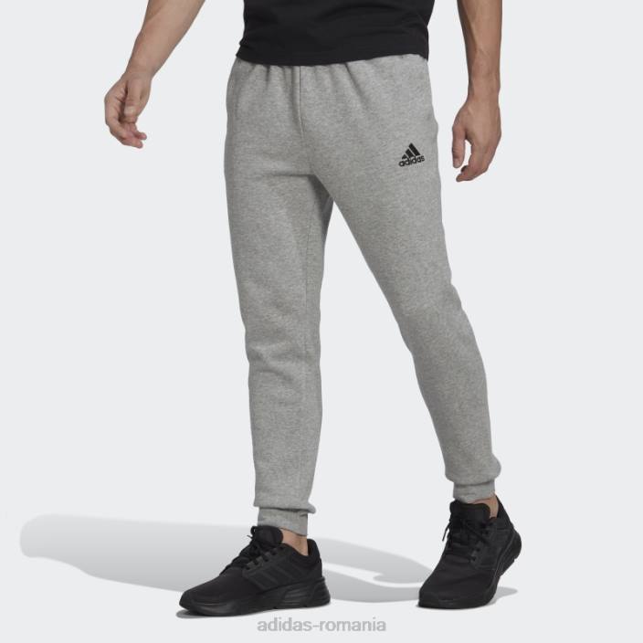 Adidas pantaloni conici obișnuiți din lână gri mediu essentials bărbați gri mediu/negru 2JBN5476