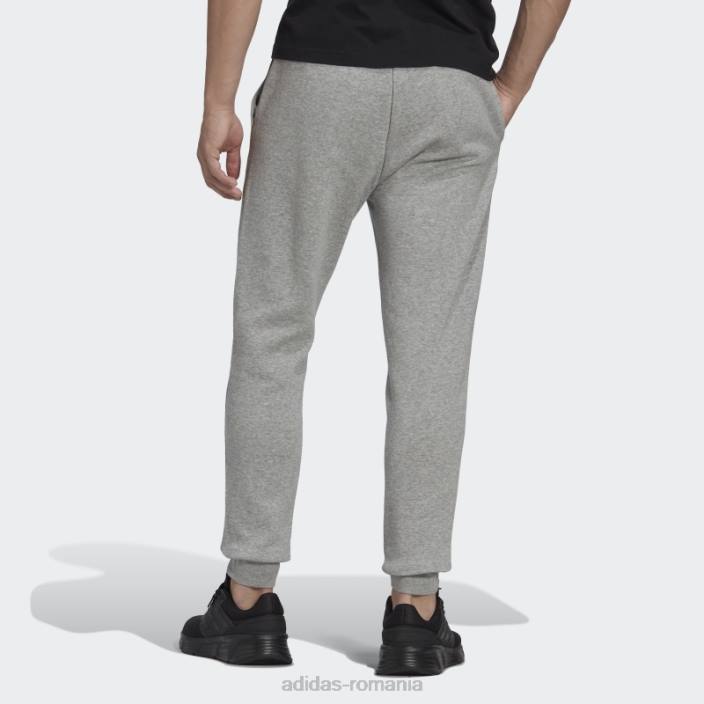 Adidas pantaloni conici obișnuiți din lână gri mediu essentials bărbați gri mediu/negru 2JBN5476