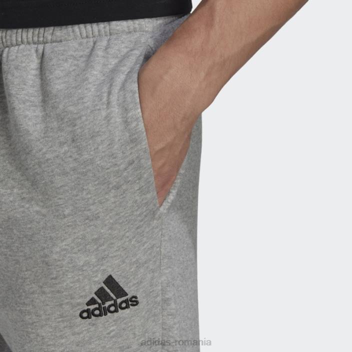 Adidas pantaloni conici obișnuiți din lână gri mediu essentials bărbați gri mediu/negru 2JBN5476