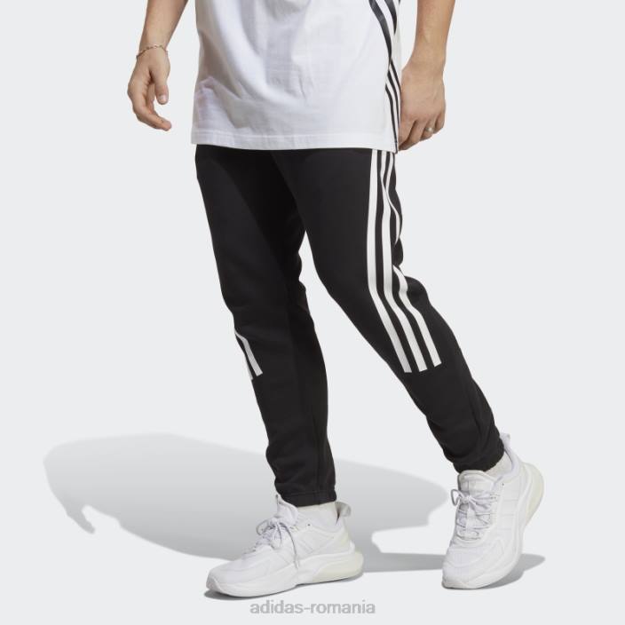 Adidas pantaloni cu 3 dungi cu icoane viitoare negre bărbați alb negru 2JBN5302