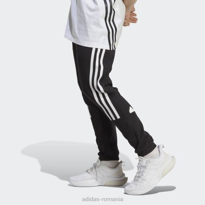 Adidas pantaloni cu 3 dungi cu icoane viitoare negre bărbați alb negru 2JBN5302