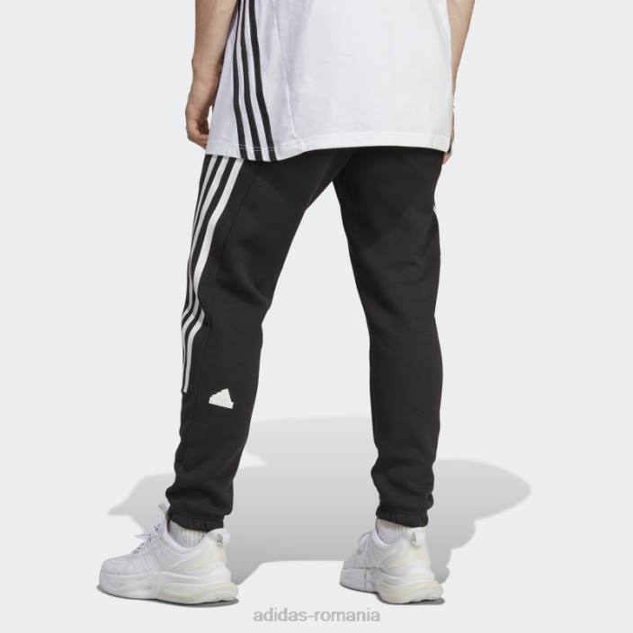 Adidas pantaloni cu 3 dungi cu icoane viitoare negre bărbați alb negru 2JBN5302