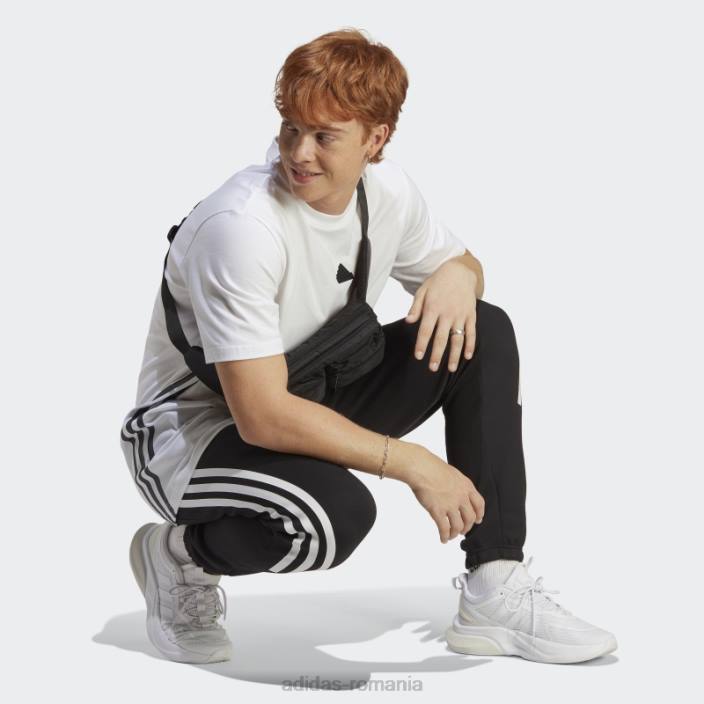 Adidas pantaloni cu 3 dungi cu icoane viitoare negre bărbați alb negru 2JBN5302