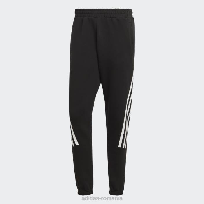 Adidas pantaloni cu 3 dungi cu icoane viitoare negre bărbați alb negru 2JBN5302