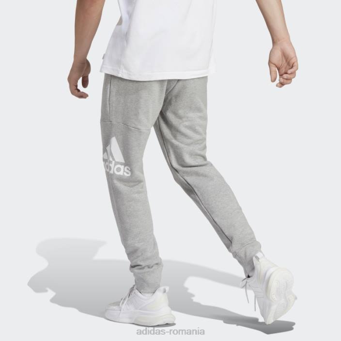 Adidas pantaloni cu logo-ul cu manșetă conică essentials, gri mediu bărbați gri mediu 2JBN943