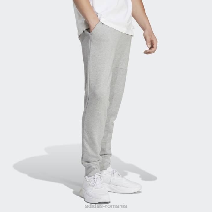 Adidas pantaloni cu logo-ul cu manșetă conică essentials, gri mediu bărbați gri mediu 2JBN943