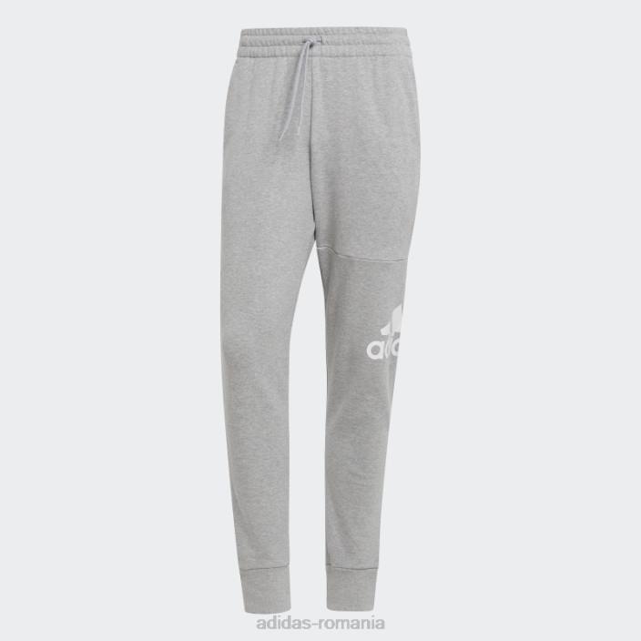 Adidas pantaloni cu logo-ul cu manșetă conică essentials, gri mediu bărbați gri mediu 2JBN943