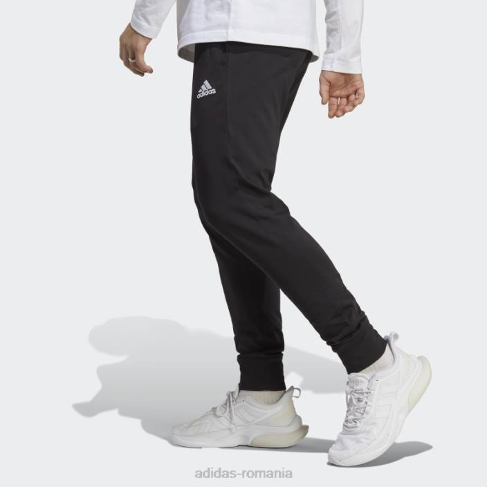 Adidas pantaloni cu manșetă conici din jerseu simplu essentials negri bărbați negru 2JBN6632