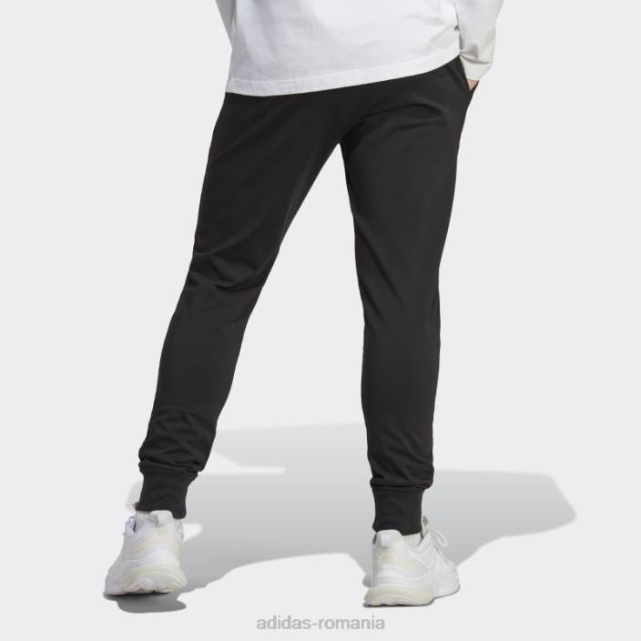 Adidas pantaloni cu manșetă conici din jerseu simplu essentials negri bărbați negru 2JBN6632
