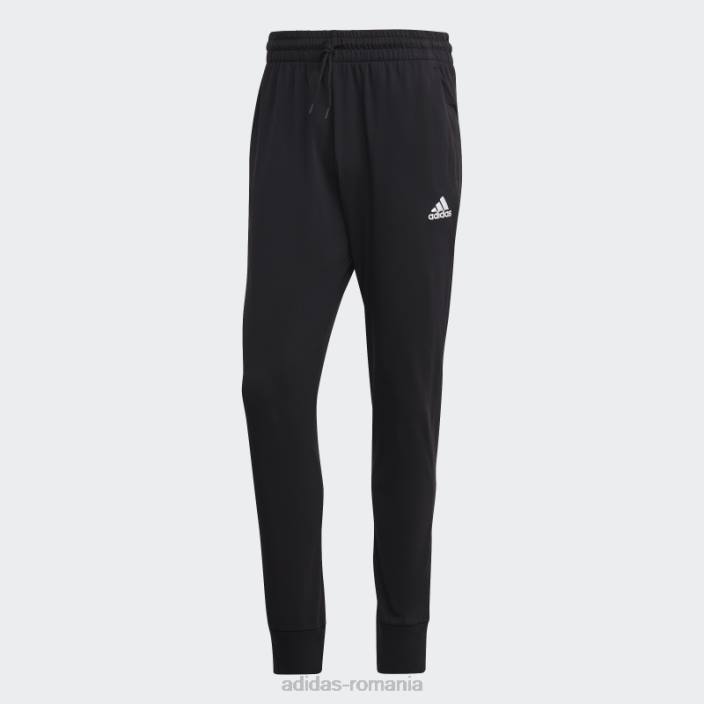 Adidas pantaloni cu manșetă conici din jerseu simplu essentials negri bărbați negru 2JBN6632