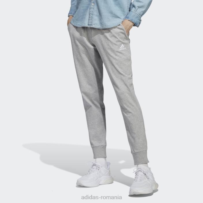 Adidas pantaloni cu manșetă conici din jerseu simplu, gri mediu adidas bărbați gri mediu 2JBN5976