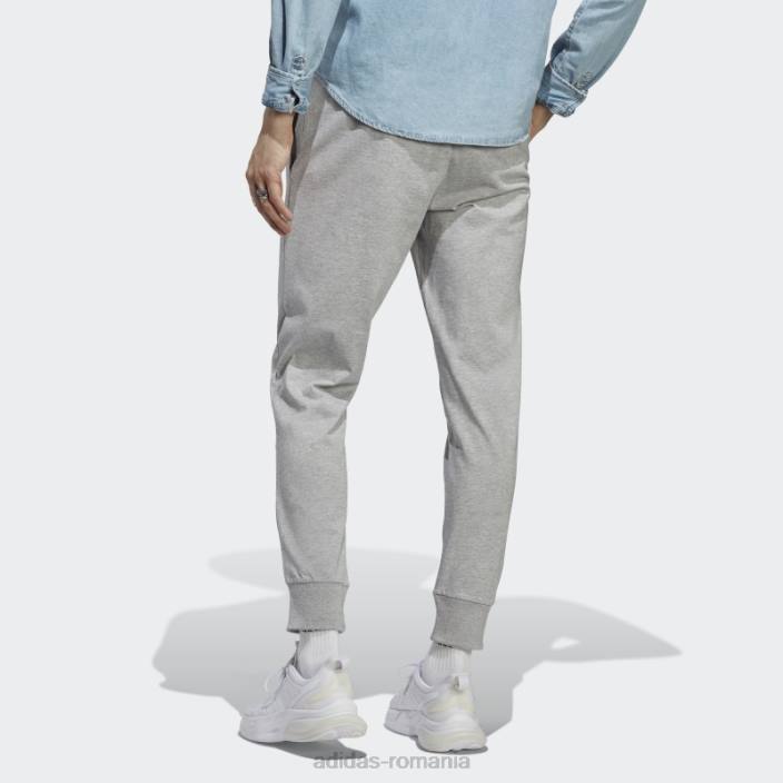 Adidas pantaloni cu manșetă conici din jerseu simplu, gri mediu adidas bărbați gri mediu 2JBN5976