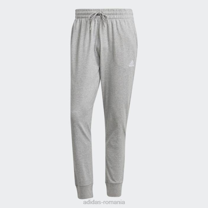 Adidas pantaloni cu manșetă conici din jerseu simplu, gri mediu adidas bărbați gri mediu 2JBN5976