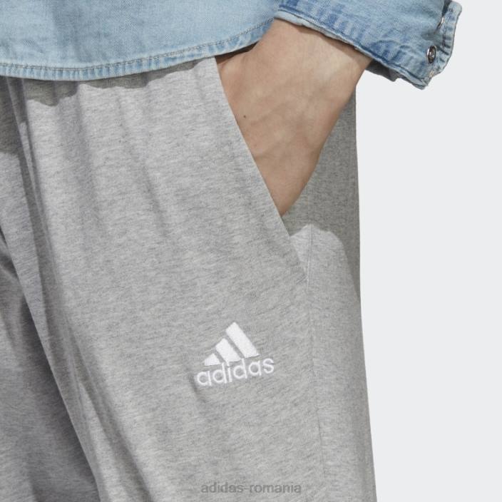 Adidas pantaloni cu manșetă conici din jerseu simplu, gri mediu adidas bărbați gri mediu 2JBN5976