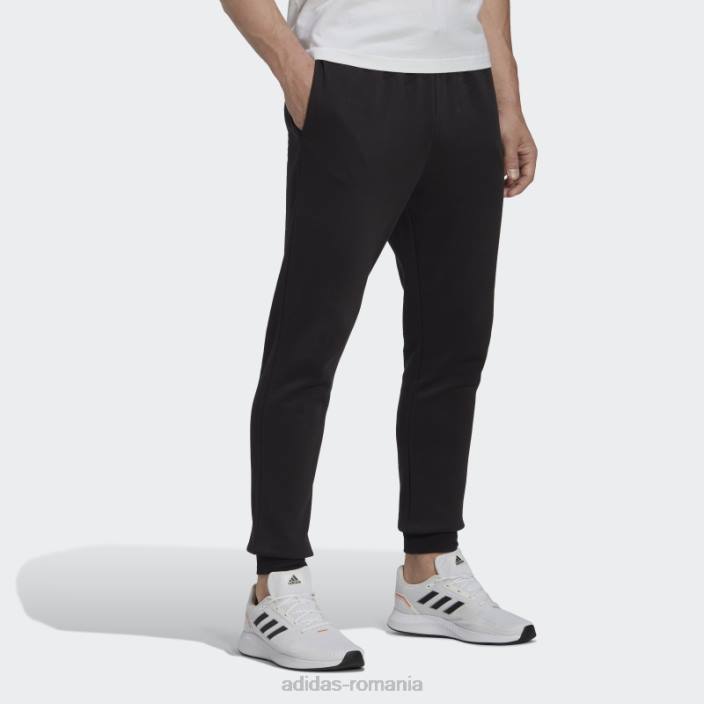Adidas pantaloni de jogging conici obișnuiți din lână essentials negri bărbați alb negru 2JBN13105