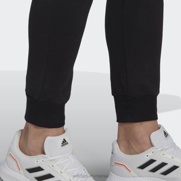 Adidas pantaloni de jogging conici obișnuiți din lână essentials negri bărbați alb negru 2JBN13105