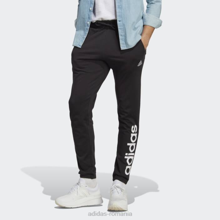 Adidas pantaloni de jogging cu logo-uri cu manșete elastice conice din tricou unic, negru adidas bărbați negru 2JBN14448