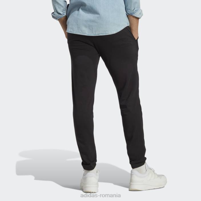 Adidas pantaloni de jogging cu logo-uri cu manșete elastice conice din tricou unic, negru adidas bărbați negru 2JBN14448