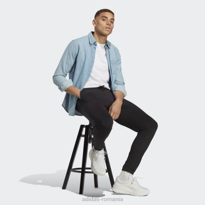 Adidas pantaloni de jogging cu logo-uri cu manșete elastice conice din tricou unic, negru adidas bărbați negru 2JBN14448