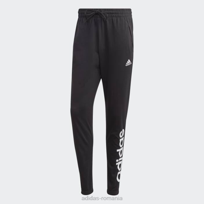 Adidas pantaloni de jogging cu logo-uri cu manșete elastice conice din tricou unic, negru adidas bărbați negru 2JBN14448