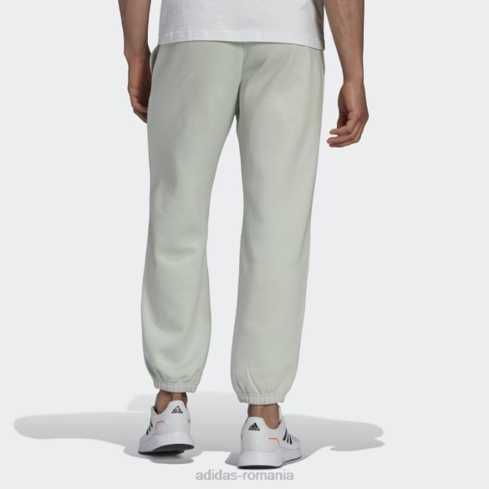 Adidas pantaloni de jogging cu picioare drepte din bumbac fleece feelvivid green essentials bărbați verde 2JBN14807