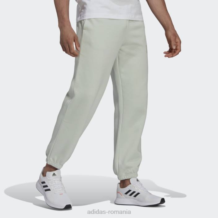 Adidas pantaloni de jogging cu picioare drepte din bumbac fleece feelvivid green essentials bărbați verde 2JBN14807