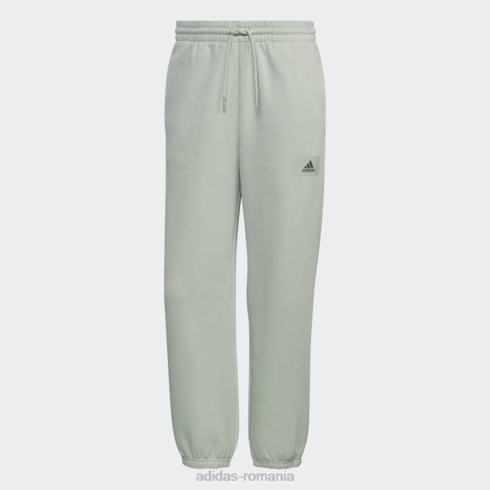 Adidas pantaloni de jogging cu picioare drepte din bumbac fleece feelvivid green essentials bărbați verde 2JBN14807