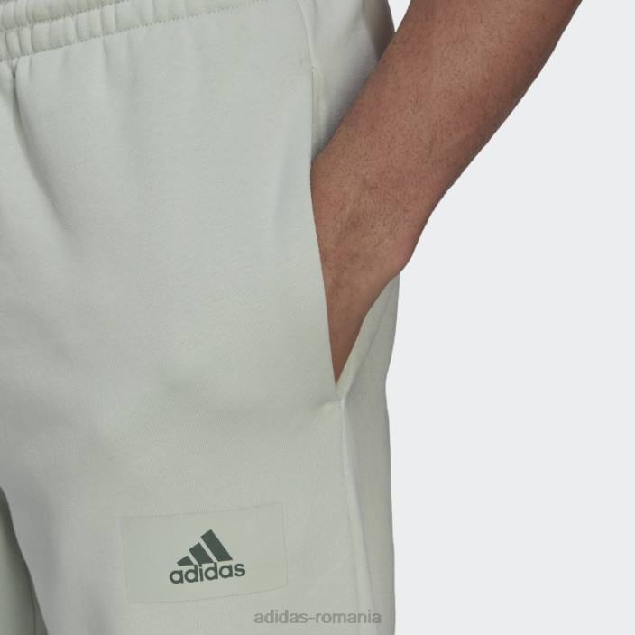 Adidas pantaloni de jogging cu picioare drepte din bumbac fleece feelvivid green essentials bărbați verde 2JBN14807