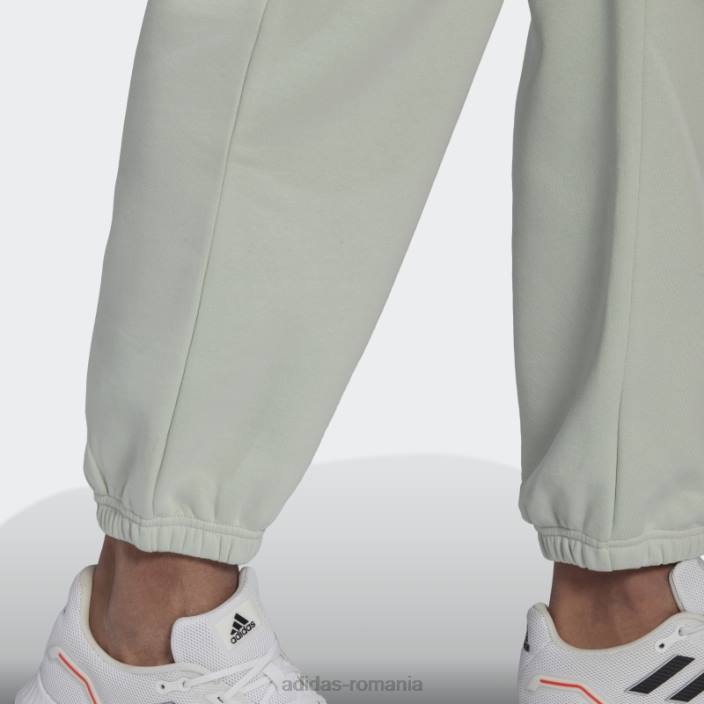 Adidas pantaloni de jogging cu picioare drepte din bumbac fleece feelvivid green essentials bărbați verde 2JBN14807