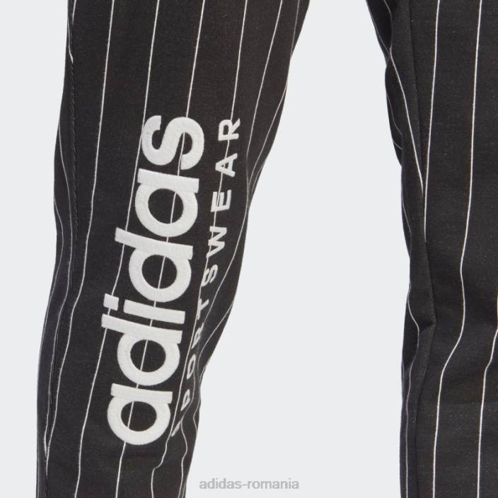 Adidas pantaloni de jogging din fleece cu dungi negre bărbați negru 2JBN13435