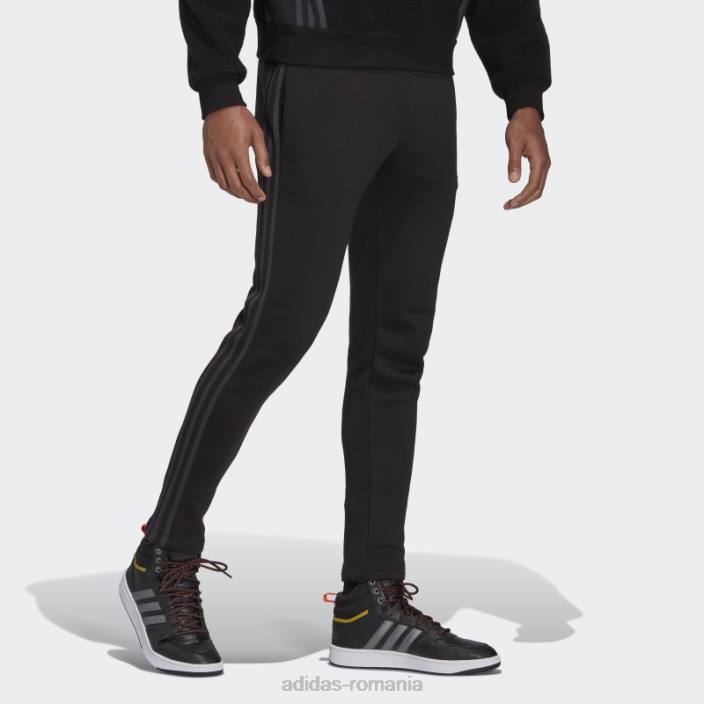 Adidas pantaloni de jogging din fleece, negri essentials bărbați negru/carbon 2JBN14740