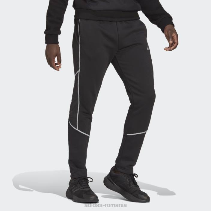 Adidas pantaloni de jogging din fleece reflectă în întuneric adidas bărbați negru argintiu 2JBN15291
