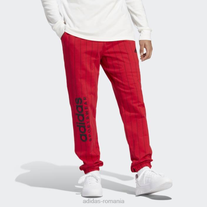 Adidas pantaloni de jogging din lână cu dungi stacojiu bărbați stacojiu 2JBN13532