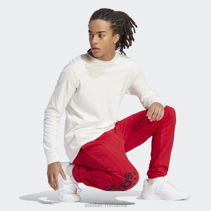 Adidas pantaloni de jogging din lână cu dungi stacojiu bărbați stacojiu 2JBN13532