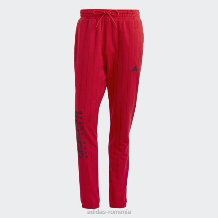 Adidas pantaloni de jogging din lână cu dungi stacojiu bărbați stacojiu 2JBN13532