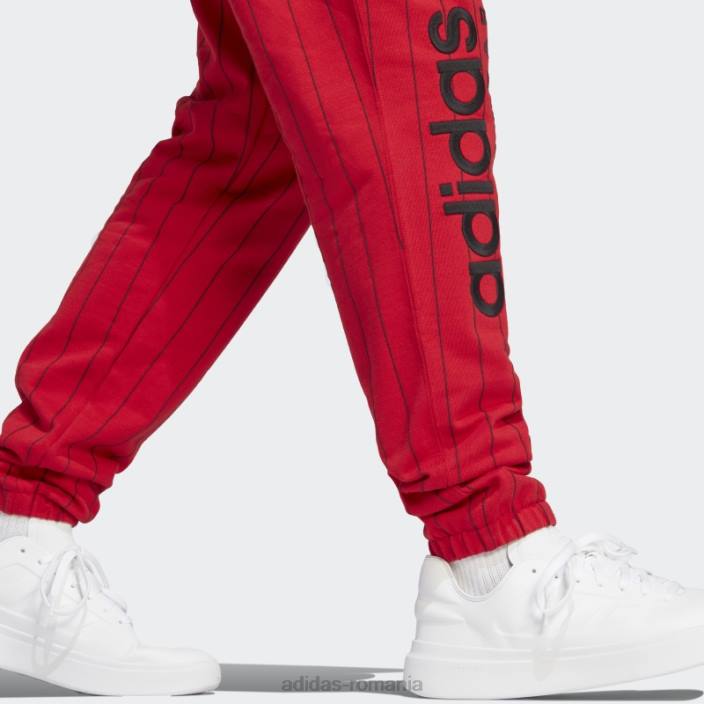 Adidas pantaloni de jogging din lână cu dungi stacojiu bărbați stacojiu 2JBN13532