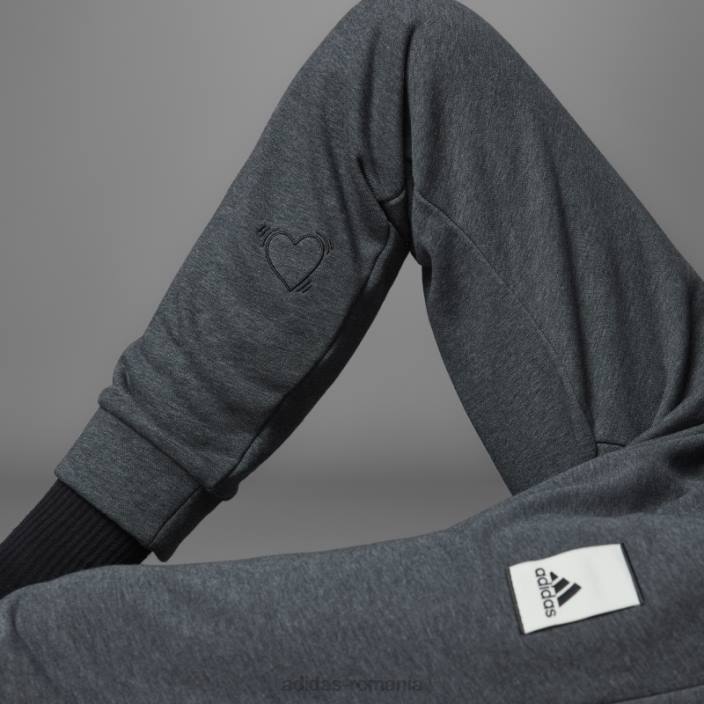 Adidas pantaloni de jogging gri închis pentru ziua Îndrăgostiților bărbați erica gri închis 2JBN13150